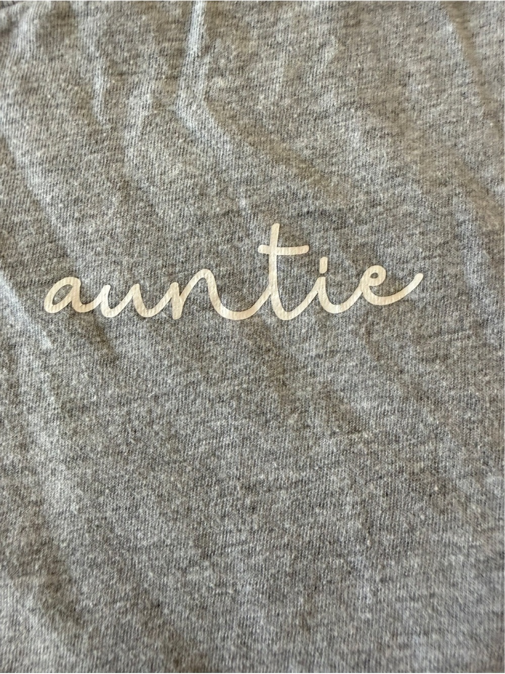 Bella Canvas Heather “Auntie” Gray Tee. Medium